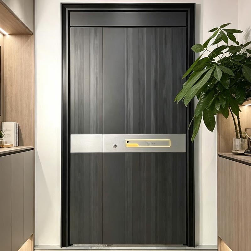 Italian Minimalist Copper-Aluminum Mother-Son Door