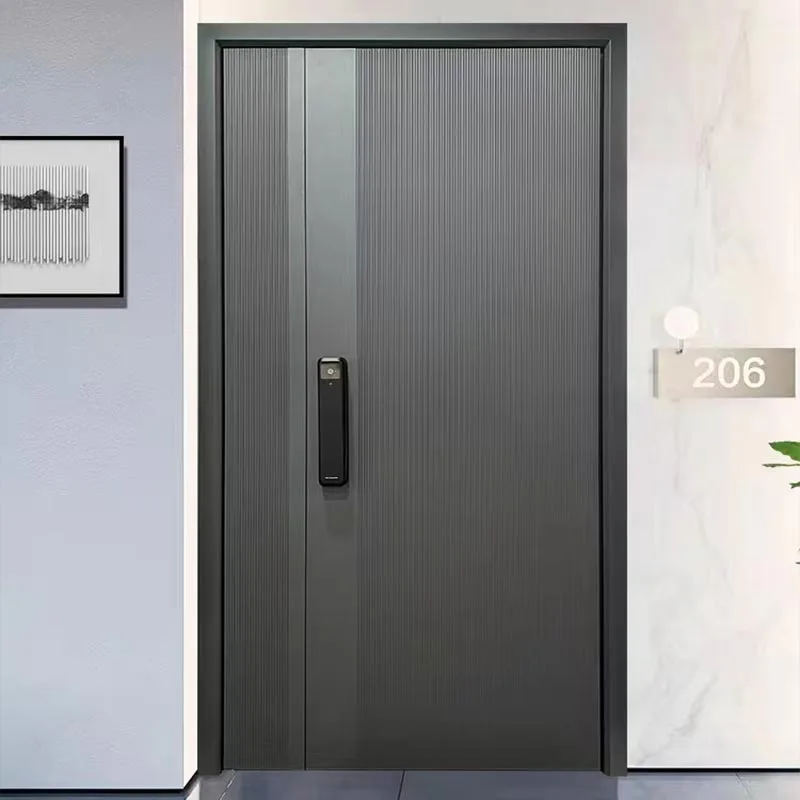Single-Open Precision Carved Pivot Door